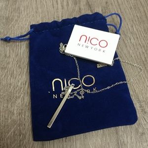 CLEARANCE n!co New York Vertical Silver Bar Necklace